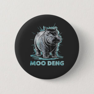 Badge Rond 5 Cm Hippo Radiant Moo Deng