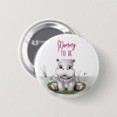 Badge Rond 5 Cm Hippo River Adventure Mommy to Be (Devant & derrière)