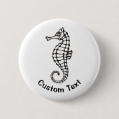 Badge Rond 5 Cm Hippocampe noir (Devant)