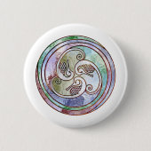 Badge Rond 5 Cm hippocampes celtiques (Devant)