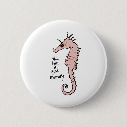 Badge Rond 5 Cm Hippocampus (Devant)
