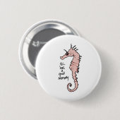 Badge Rond 5 Cm Hippocampus (Devant & derrière)