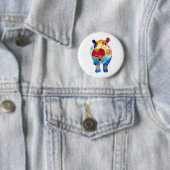 Badge Rond 5 Cm Hippopotame (En situation)