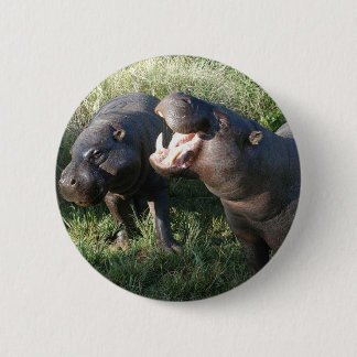 Badge Rond 5 Cm Hippopotame