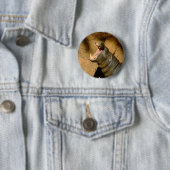 Badge Rond 5 Cm hippopotame affamé (En situation)