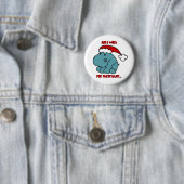 Badge Rond 5 Cm Hippopotame de Noël (En situation)
