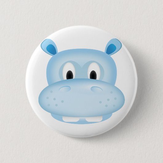 Badge Rond 5 Cm Hippopotame mignon (Devant)