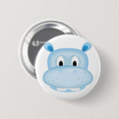 Badge Rond 5 Cm Hippopotame mignon (Devant & derrière)