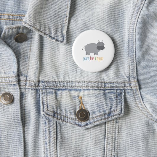 Badge Rond 5 Cm Hippopotames (En situation)