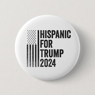 Badge Rond 5 Cm Hispanique Pour Trump 2024 - Drapeau Patriotique A