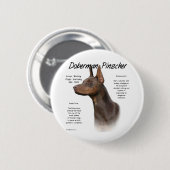 Badge Rond 5 Cm Histoire de Red Doberman (Devant & derrière)