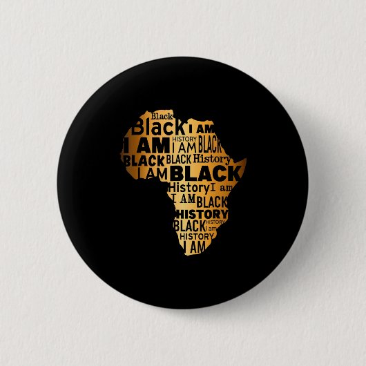Badge Rond 5 Cm Histoire des Noirs Je suis Noir Tous les Mois Afro (Devant)