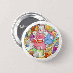 Badge Rond 5 Cm HISTOIRE DU SOIR Bouton Rond - Blanc
