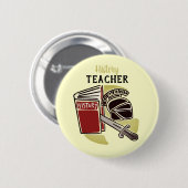 Badge Rond 5 Cm Histoire Livre de l'enseignant Armor Bouton épée P (Devant & derrière)