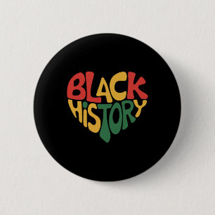Badge Rond 5 Cm Histoire noire Cœur Mois de l'histoire des Noirs F