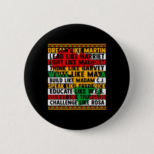 Badge Rond 5 Cm Histoire noire Rêver comme des leaders femmes homm