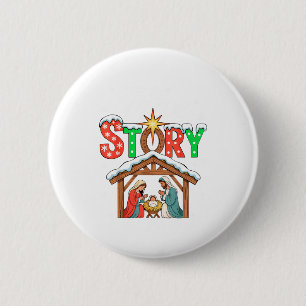 Badge Rond 5 Cm Histoire vraie Nativité Noël Enfant Jésus Religieu