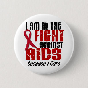 Badge Rond 5 Cm HIV de SIDA dans le soin du combat 1 I