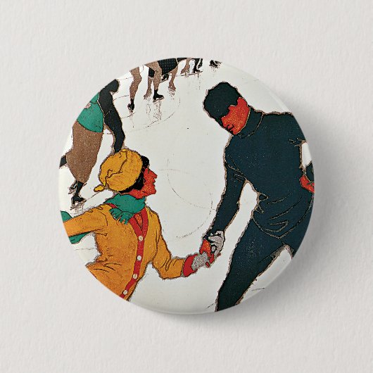 Badge Rond 5 Cm Hiver à Davos (Devant)