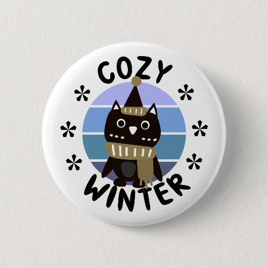 Badge Rond 5 Cm Hiver agréable, chouette (Devant)