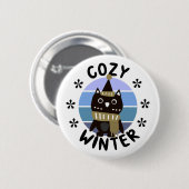 Badge Rond 5 Cm Hiver agréable, chouette (Devant & derrière)