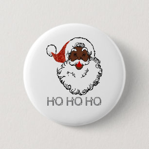 Badge Rond 5 Cm ho black père Noël