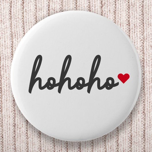 Badge Rond 5 Cm Ho Ho | Christmas Heart Modern Minimalist