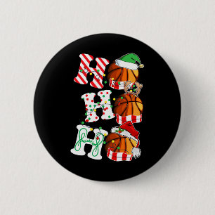 Badge Rond 5 Cm Ho Ho Ho Basketball Lights Santa Hat reindeer ELF