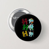Badge Rond 5 Cm Ho Ho Ho Teeth Santa Claus Dentist Ugly Christmas (Devant & derrière)