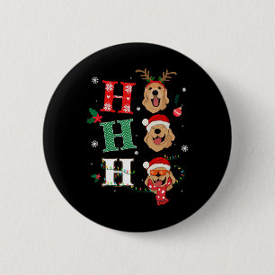 Badge Rond 5 Cm Ho Ho Retrivers Golden Xmas Outfit Christmas Coût