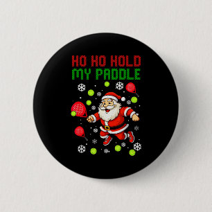 Badge Rond 5 Cm Ho Ho Tenez Ma Pagaie Noël Padel Tennis Xmas H