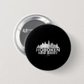 Badge Rond 5 Cm Hoboken New Jersey Nj _ Skyline (Devant & derrière)