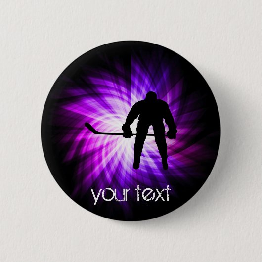 Badge Rond 5 Cm Hockey cool violet (Devant)