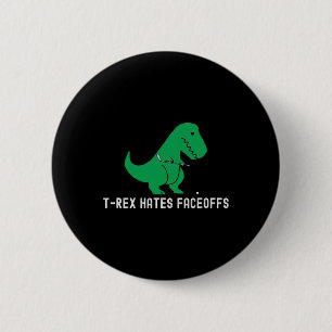Badge Rond 5 Cm Hockey Dinosaure T-rex Drôle Déteste les mises en 