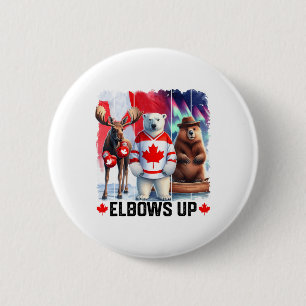 Badge Rond 5 Cm Hockey Drapeau du Canada Boxe de castor amusant M