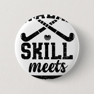 Badge Rond 5 Cm Hockey Où la Compétence Rencontre la Détermination