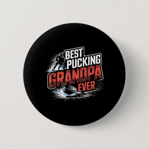 Badge Rond 5 Cm Hockey Papy Ever Chemise Amoureux de Hockey