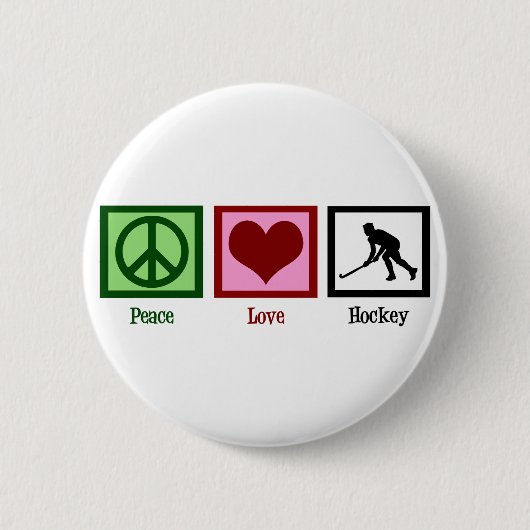 Badge Rond 5 Cm Hockey sur gazon Peace Love (Devant)