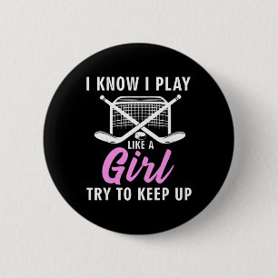 Badge Rond 5 Cm Hockey sur glace cool pour les femmes filles amate