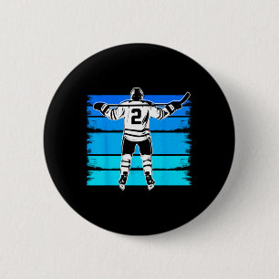 Badge Rond 5 Cm Hockey sur glace garçons numéro 2 2e anniversaire