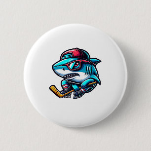Badge Rond 5 Cm Hockey sur glace Style de patinage de requin cool