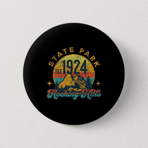 Badge Rond 5 Cm Hocking Hills Ohio Nature Montagnes Randonnée Exté