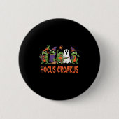 Badge Rond 5 Cm Hocus Croakus Frog Halloween Magic Spell Funny Wit (Devant)