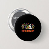 Badge Rond 5 Cm Hocus Croakus Frog Halloween Magic Spell Funny Wit (Devant & derrière)