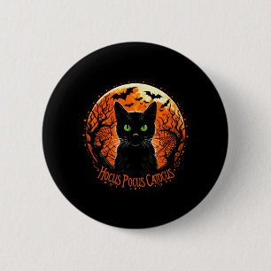 Badge Rond 5 Cm Hocus Pocus Catocus Halloween Amateur de Chat Noir