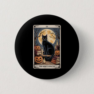 Badge Rond 5 Cm Hocus Pocus Tarot Halloween Chat Citrouille Mystic