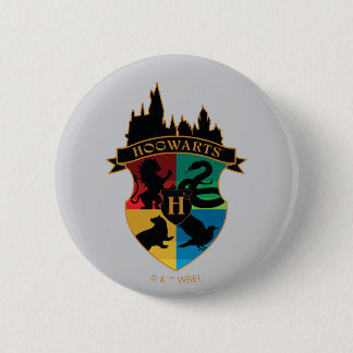 Badge Rond 5 Cm HoGWARTS™ Castle Crest House Insigne de fierté