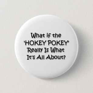 BADGE ROND 5 CM HOKEY POKEY