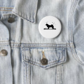Badge Rond 5 Cm Hokkaido Dog � Halloween Moon Silhouette Classic T (En situation)