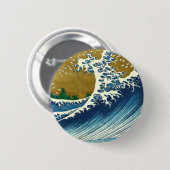Badge Rond 5 Cm Hokusai (Devant & derrière)